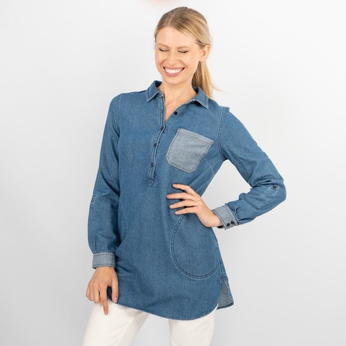 Jeans tunika oberteil damen - jeans,